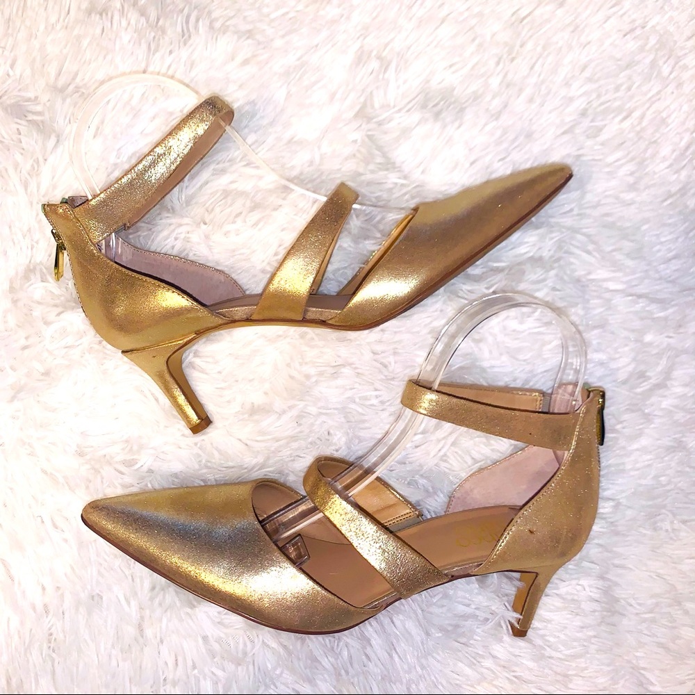 Franco Sarto Dave’s D-Orsay Gold Metallic Pumps